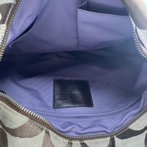 COACH Signature F15067 Shoulder Bag cross-body Brown canvas Y2K - Picture 11 of 14